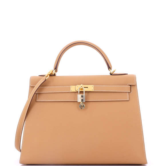 Hermes Kelly 32 Brown Epsom with Gold Hardware